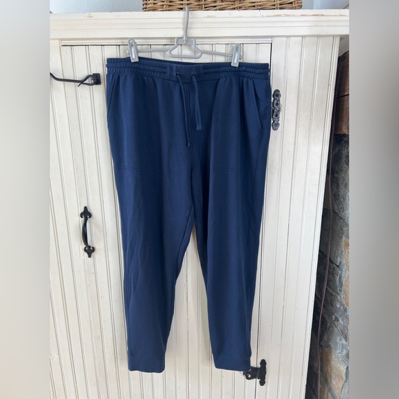 Quince Super Soft Fleece Joggers Pants in Navy Blue Size Large - Picture 1 of 5